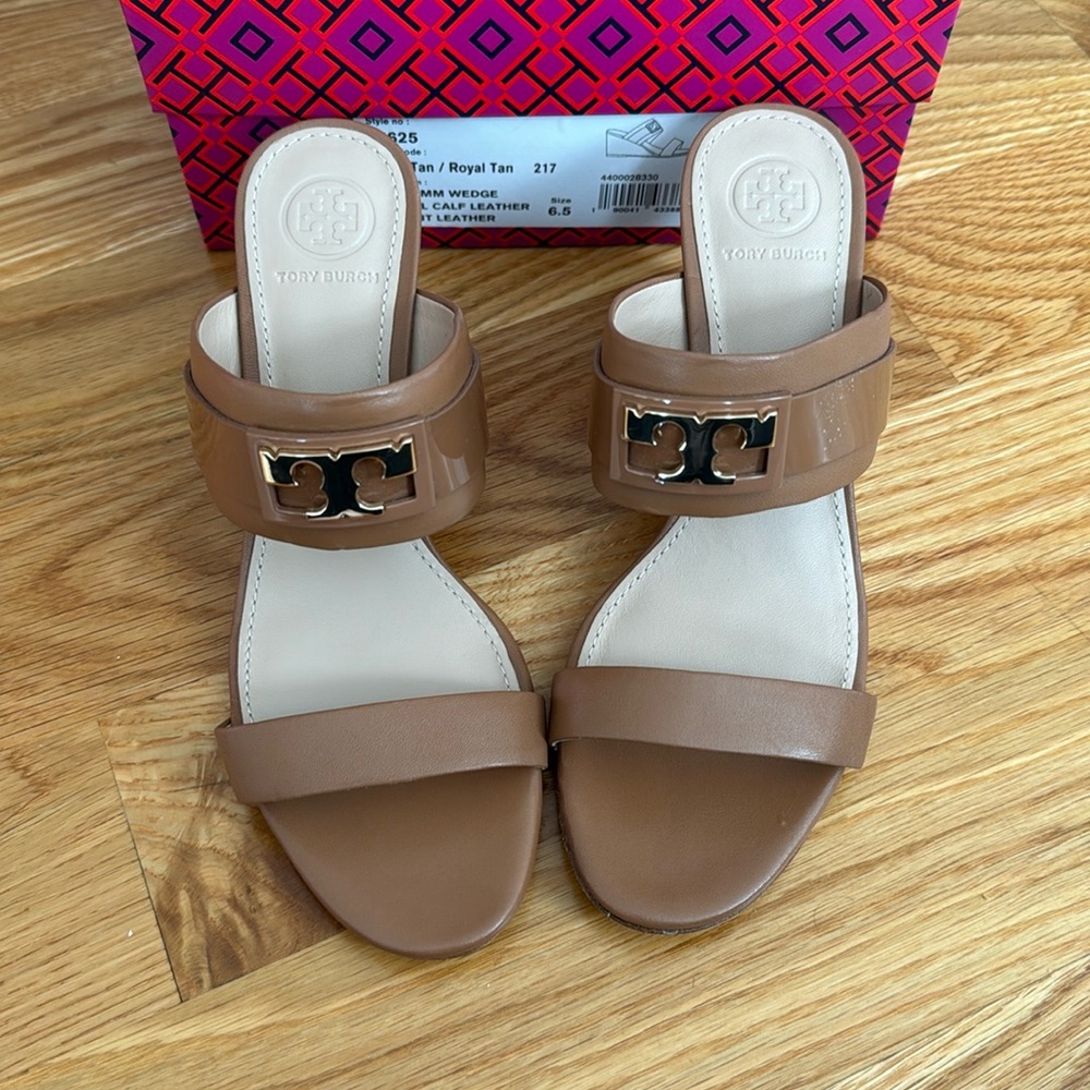 Tory Burch Royal Tan GIGI 65MM Wedge Sandal